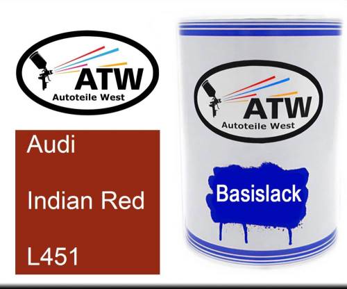 Audi, Indian Red, L451: 500ml Lackdose, von ATW Autoteile West.